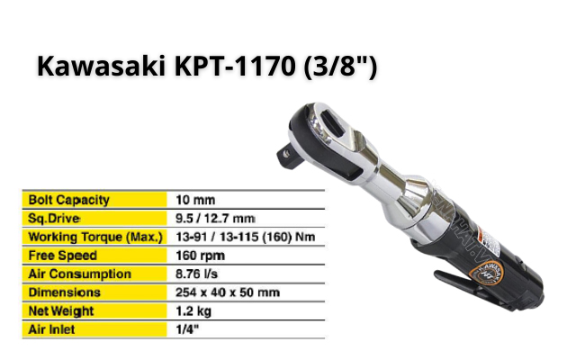 Súng vặn ốc đầu ngang Kawasaki KPT-1170 (3/8